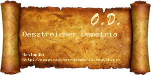 Oesztreicher Demetria névjegykártya